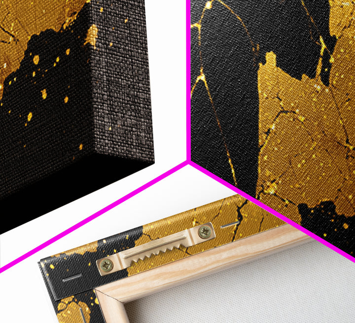 Erebus Gold Canvas Print, Greek God Wall Art, Dark Mythology Decor, Real Wood Frame, Luxury Canvas Wall Hanging, Gift For Him