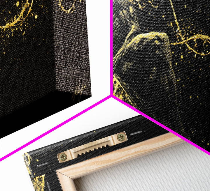 Prometheus Bound Gold Canvas Art, Greek Mythology Canvas Print, Real Wood Frame, Titan Wall Decor, Dramatic Art Gift