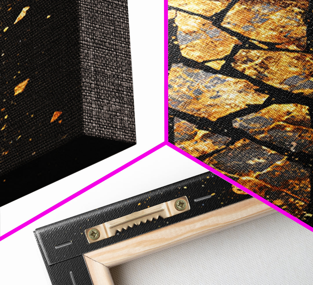 Shattered Sword Artwork, Exploding Blade Symbol Wall Art, Mythical Weapon Design, Ancient Esoteric Decor, Canvas Gold Canvas Print, Real Wood Frame