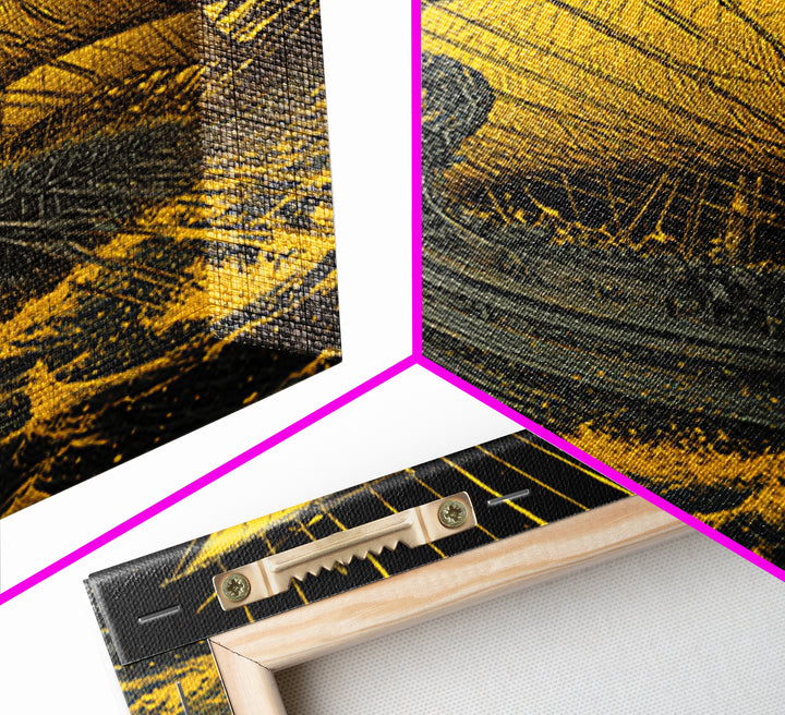 Canvas Gold Canvas Print, Ancient Greek Ship Wall Art, Mythology Ocean Decor, Real Wood Frame, Historic Maritime Artwork