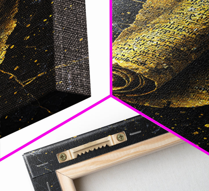 Canvas Gold Canvas Print, Ancient Scroll Wall Art, Mythology Inspired Decor, Real Wood Frame, Historic Manuscript Artwork