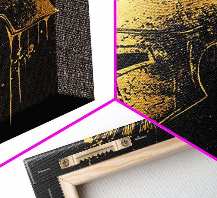 Spartan Helmet Illustration, Canvas Gold Canvas Print, Ancient Warrior Wall Art, Real Wood Framed Mythology Decor