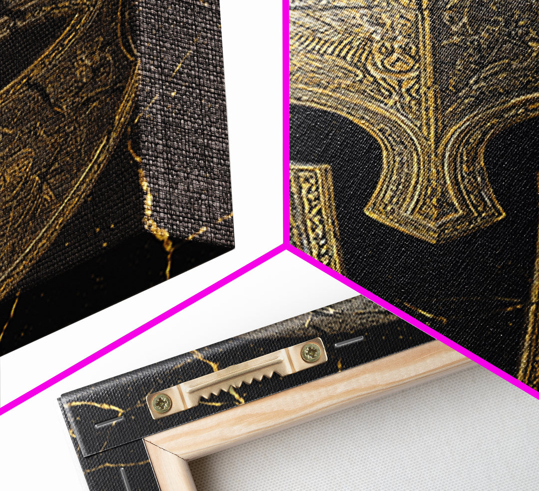Detailed Spartan Helmet Canvas Gold Canvas Print – Engraved Greek History Art with Real Wood Frame – Warrior Wall Decor