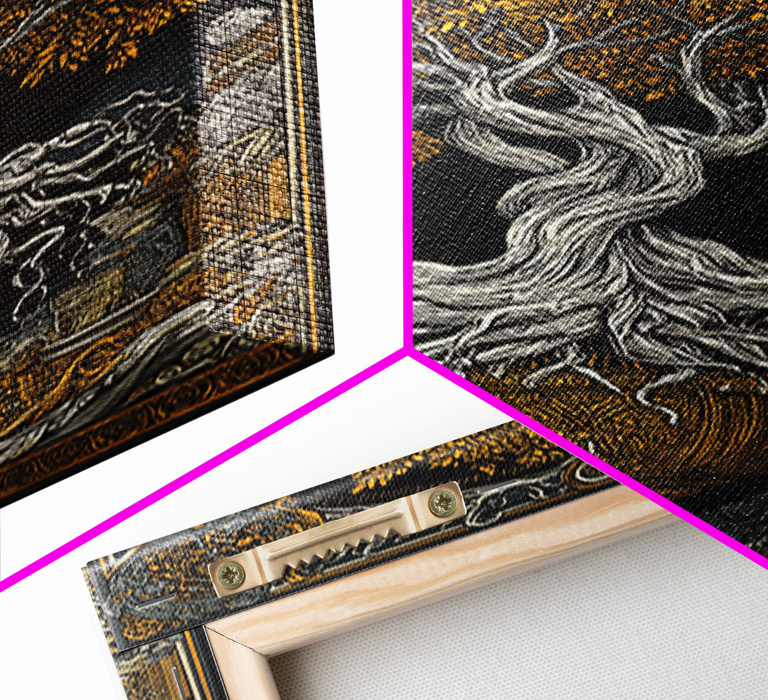Yggdrasil’s Chalice – The Eternal Tree of Knowledge and Life, Canvas Art, Canvas Gold Print, Canvas Wall Art, Man Cave Decor
