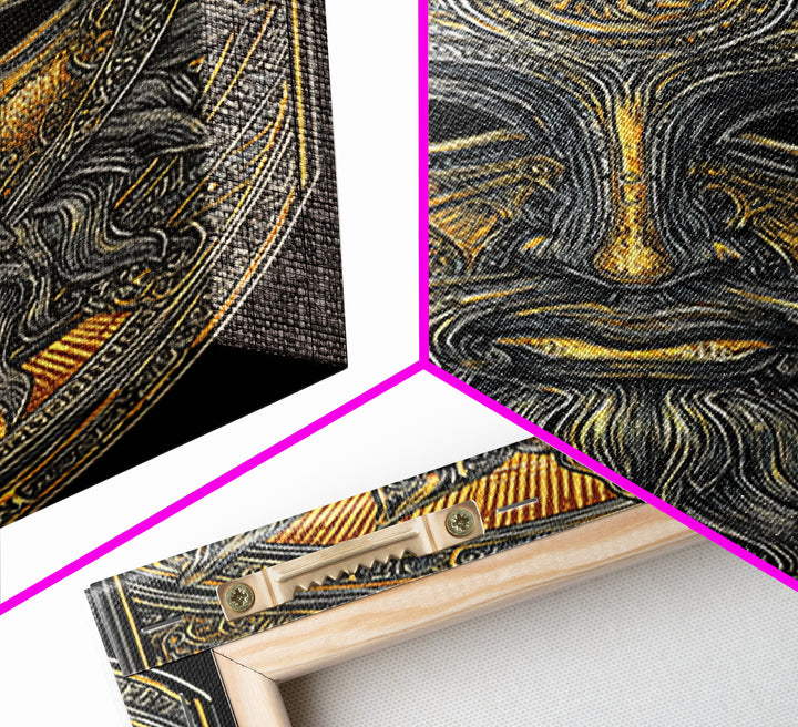 Agamemnon Greek Mythology Canvas Gold Canvas Print, Ancient Warrior King Artwork, Real Wood Framed Wall Art Decor