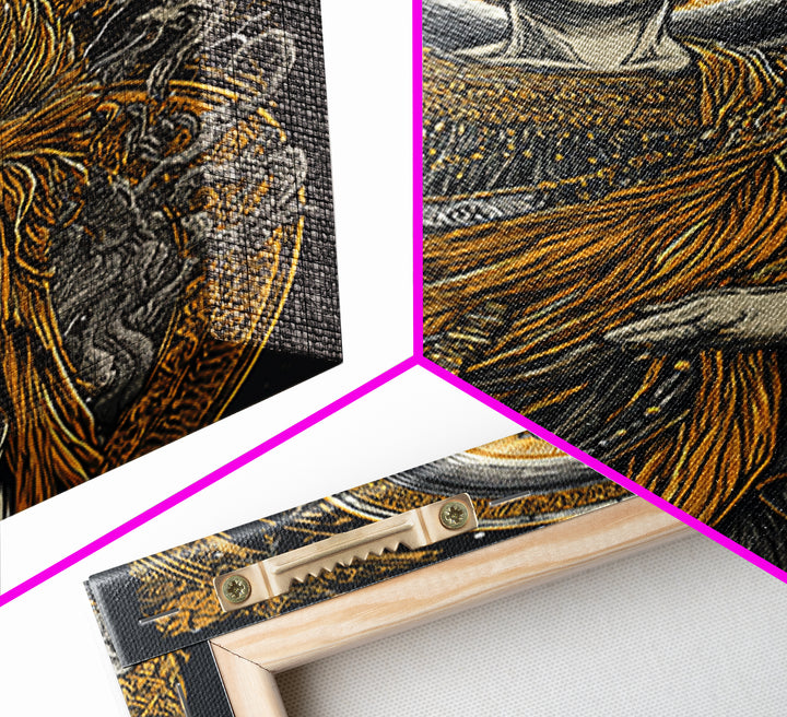 Agrippina Roman Empress Canvas Gold Canvas Print, Classical Goddess Inspired Artwork, Real Wood Frame Mythology Wall Decor