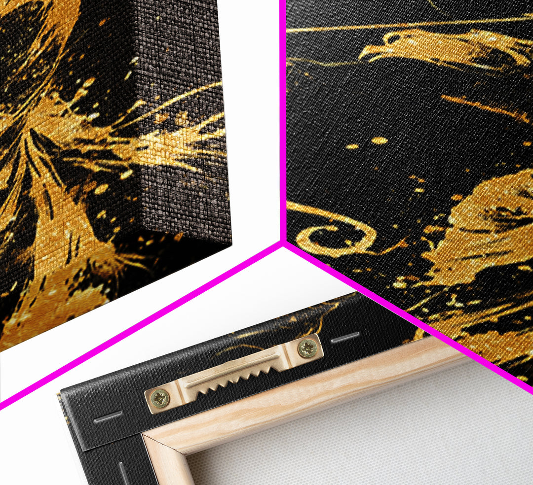 Artemis Goddess Canvas Gold Canvas Print, Greek Mythology Archer Huntress Artwork, Real Wood Framed Ancient Decorative Wall Art
