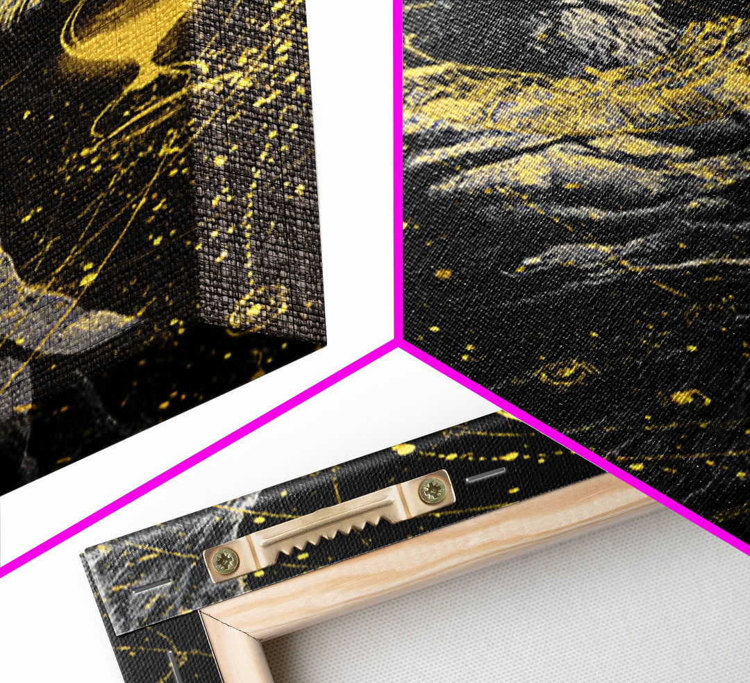 Astraeus Starry Night Mythology, Canvas Gold Art Print, Real Wood Frame, Greek Titan Wall Art, Astrology Inspired Decor