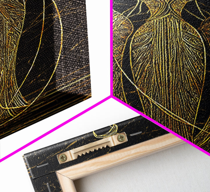 The Fates Mythological Canvas Gold Canvas Print, Destiny Goddess Wall Art, Greek Myth Symbolism, Elegant Decor, Real Wood Frame