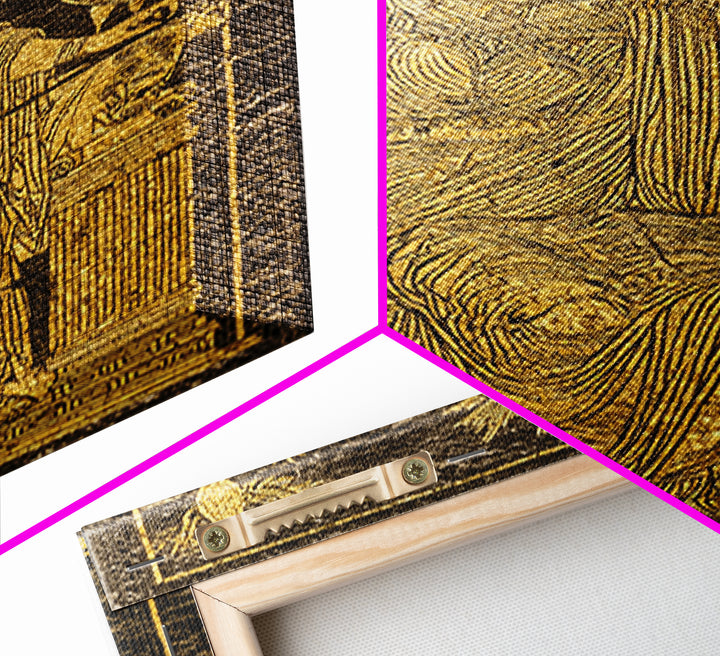 Ancient Goddess Hera Mosaic Canvas Gold Canvas Print, Mythology Inspired Art, Regal Home Decor, Wood Framed Wall Art