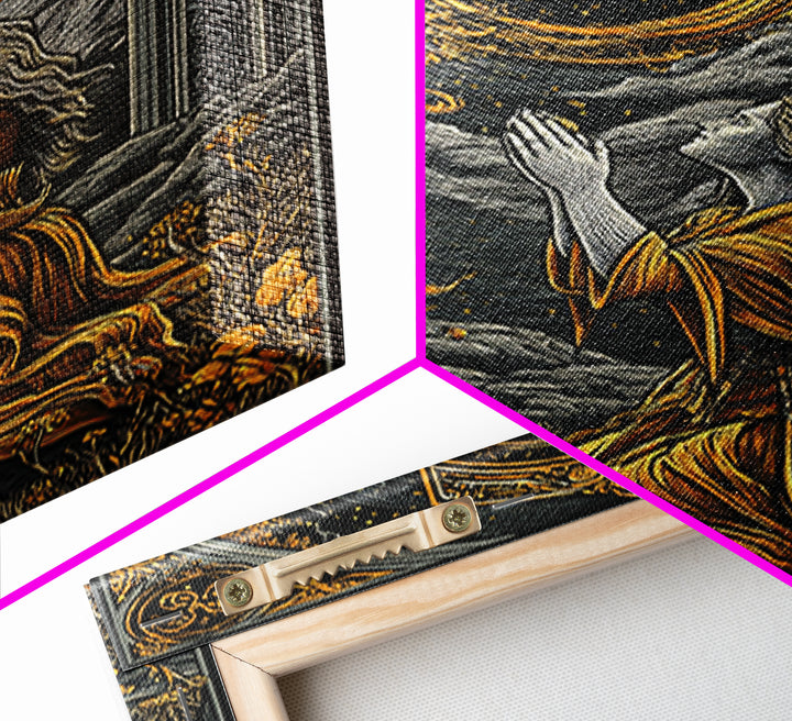 Hera Goddess With Peacocks, Mythology Throne Art, Canvas Gold Canvas Print, Ancient Greek Wall Decor, Real Wood Frame