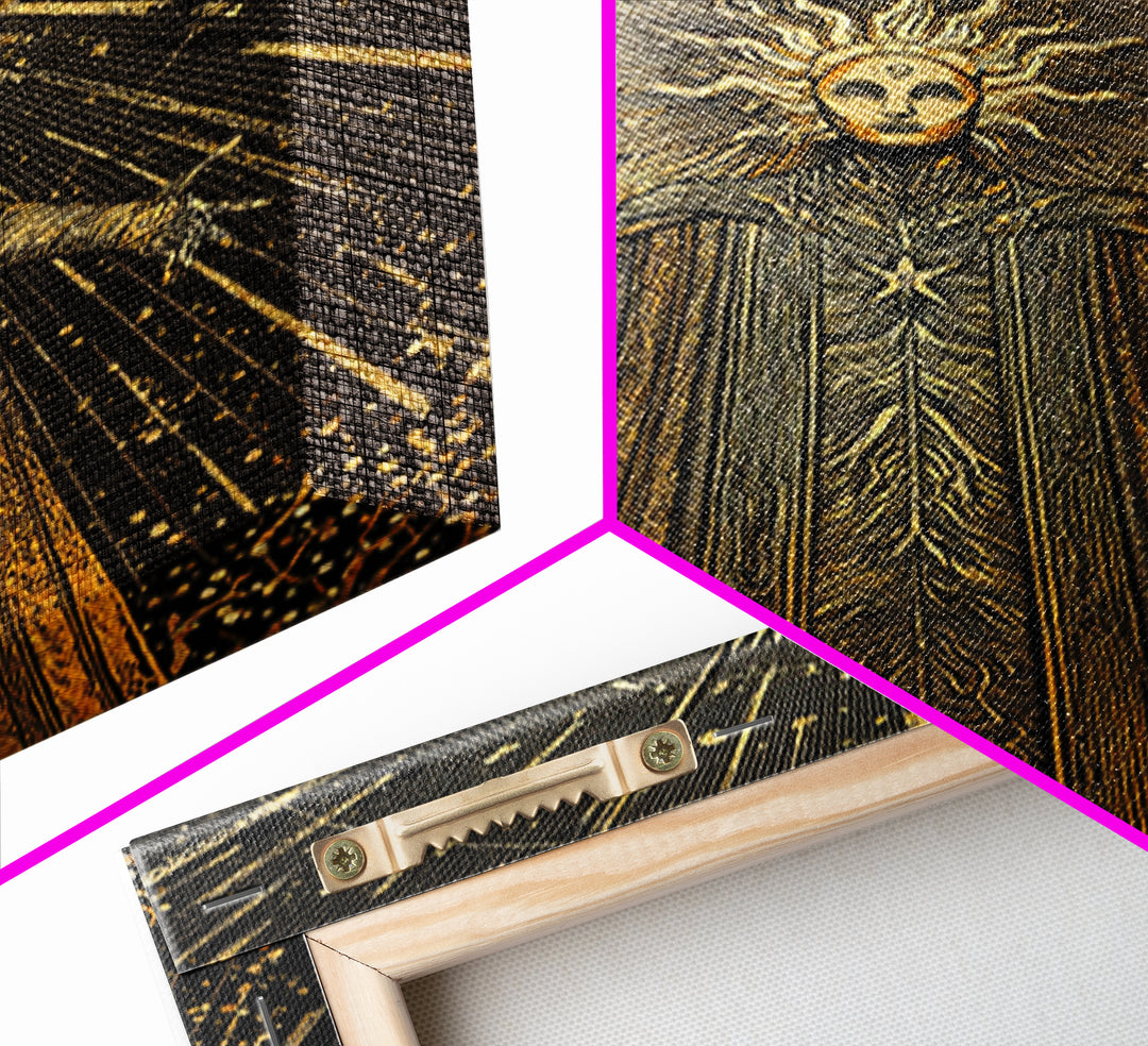 Queen Hera With Crown And Lions, Regal Mythology Goddess, Canvas Gold Canvas Print, Greek Art Wall Decor, Real Wood Frame