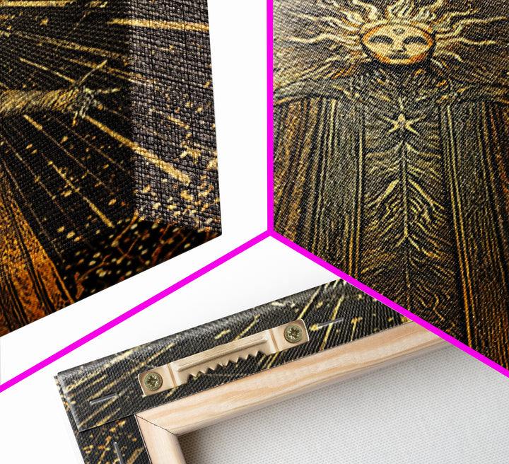 Queen Hera With Crown And Lions, Regal Mythology Goddess, Canvas Gold Canvas Print, Greek Art Wall Decor, Real Wood Frame