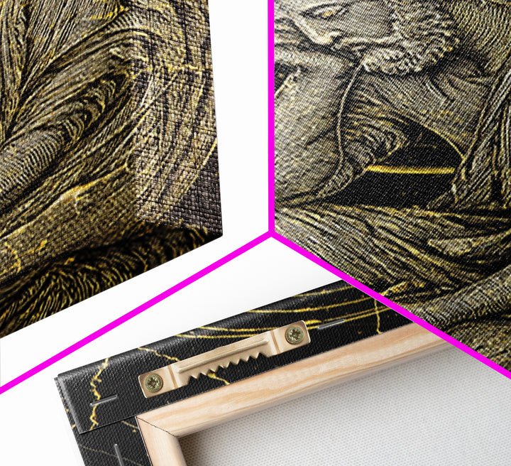 Canvas Gold Canvas Print, Stoic Philosopher Sitting Art, Ancient Thinker Wall Decor, Roman Wisdom Artwork, Real Wood Frame