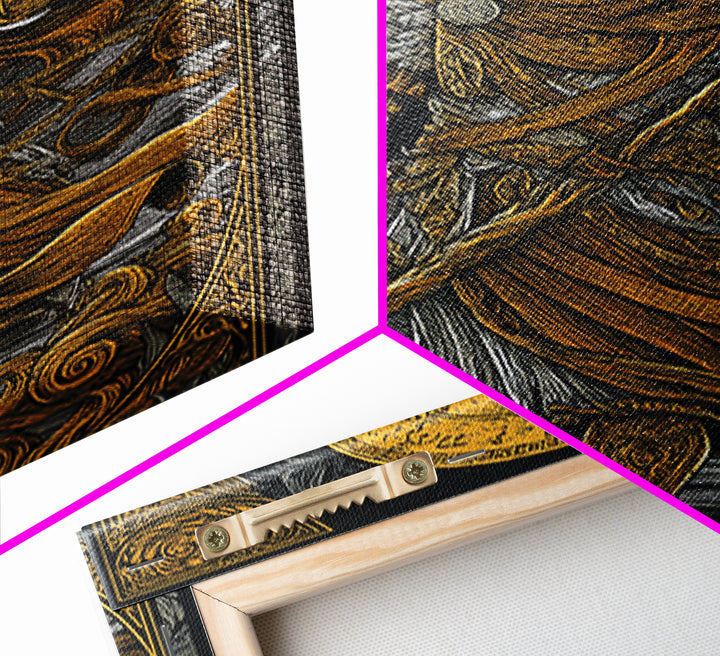 Apollo With Lyre, Greek God Of Music, Mythology Inspired Canvas Gold Canvas Print, Elegant Wall Art, Real Wood Frame, Divine Classic