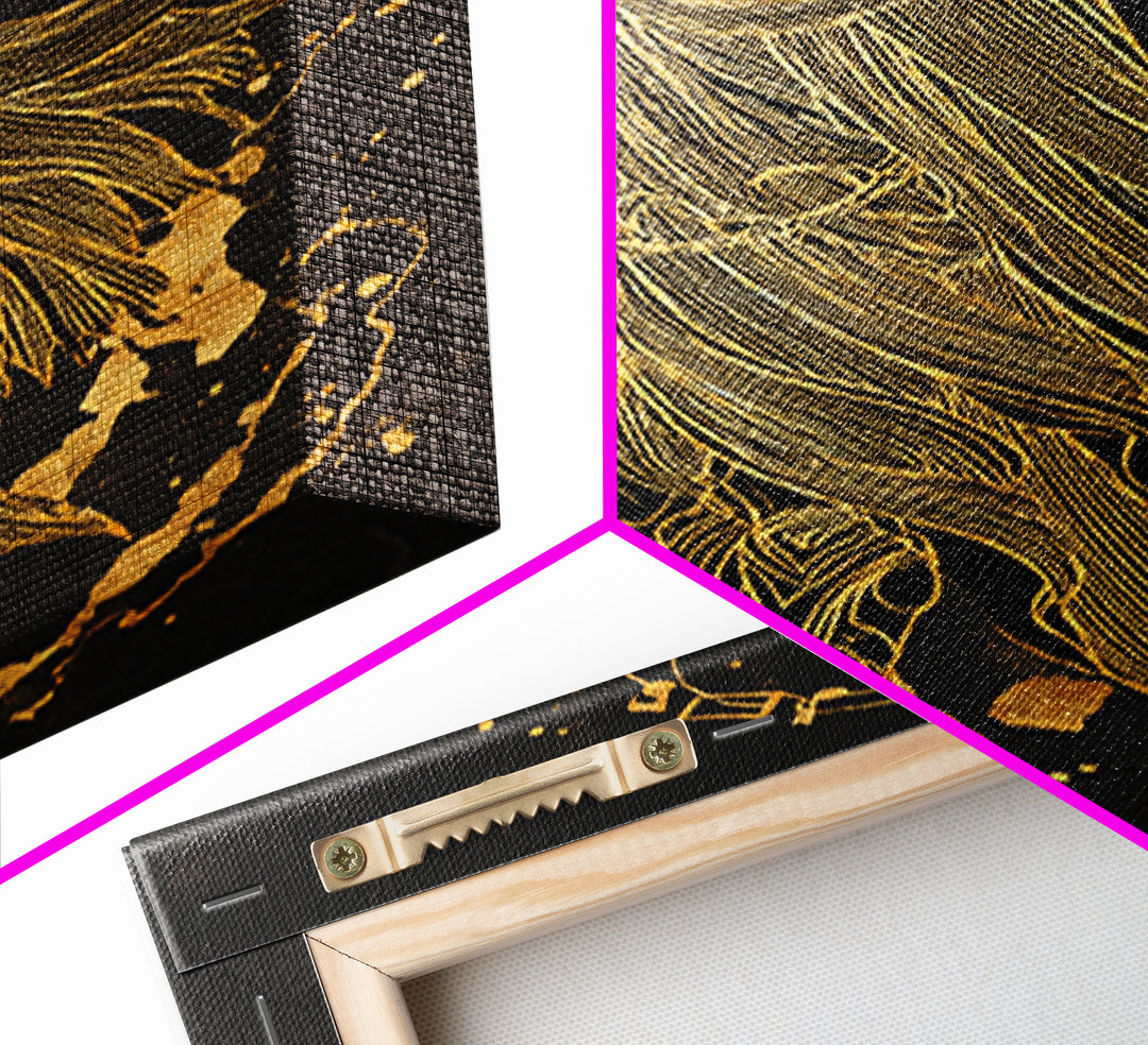 Apollo Figure With Flowing Cloak, Line Art Mythology Design, Canvas Gold Art, Mythical Wall Decor, Real Wood Frame, Elegant Greek