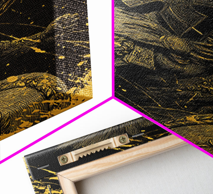 Ares Canvas Gold Canvas Print, Greek God Of War Art, Real Wood Frame, Warrior Decor, Mythology Luxury Canvas Artwork