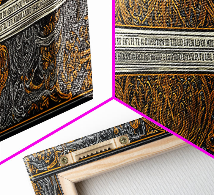 Epic Ancient Sword, Mythological Weapon Of Power Decorative Wall Artwork, Gold Canvas Print, Real Wood Frame Wall Decor