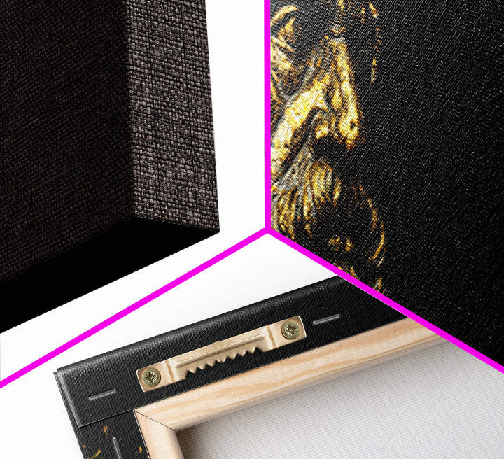 Socrates Bust Gold Canvas Art, Greek Philosopher Canvas Print, Classical Statue Inspired Artwork, Real Wood Frame Wall Decor