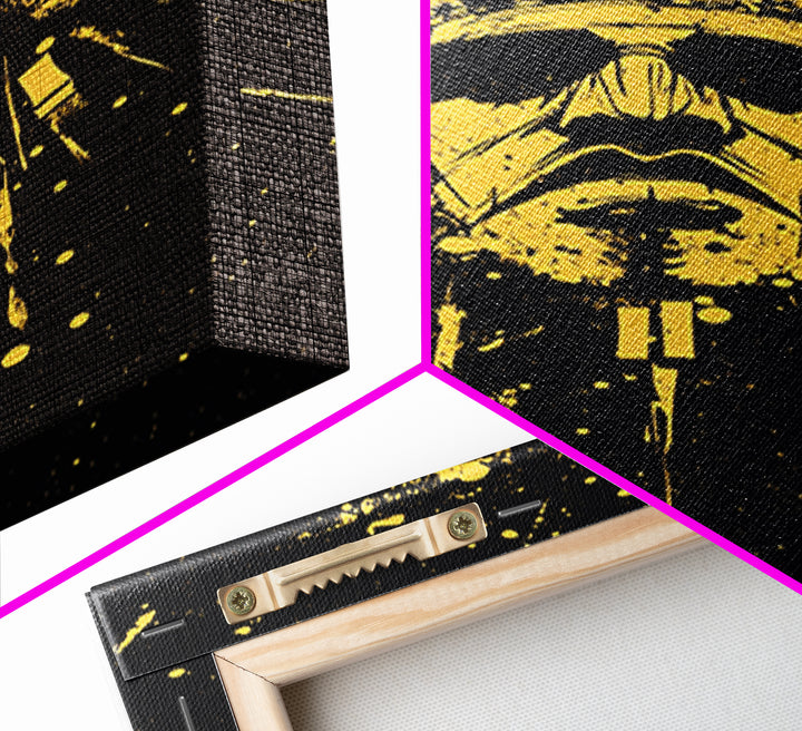 Ancient Sun God Gold Canvas Print, Tribal Deity Wall Decor, Mystical Home Art, Real Wood Framed Statement Artwork