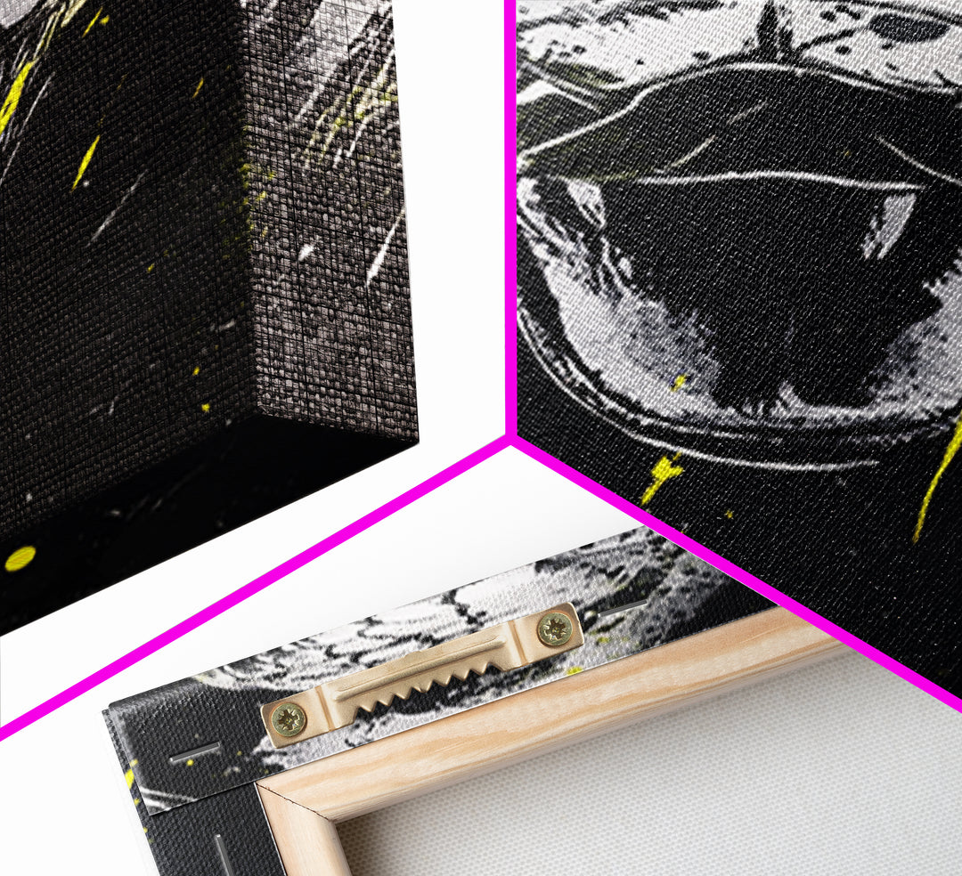 Viper Snake Gold Canvas Print, Venomous Reptile Art, Bold Splatter Wall Decor, Real Wood Frame, Fierce Snake Artwork