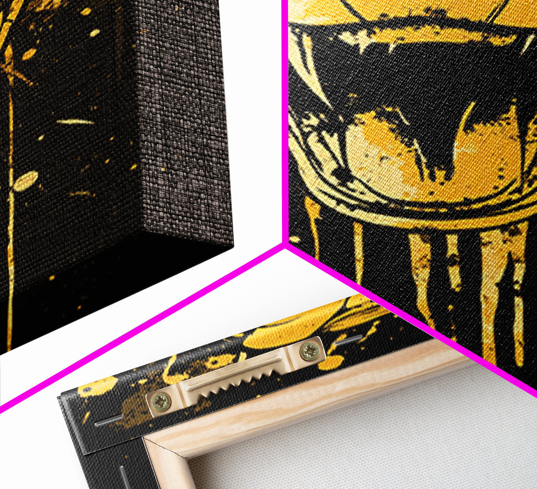 Viper Snake Fang Artwork,Modern Animal Wall Decor,Real Wood Frame,Bold Serpent Art,Striking Statement Decor