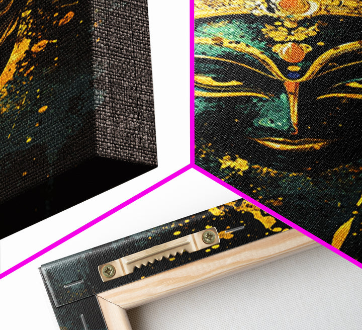 Mystical Goddess Face Artwork,Spiritual Wall Decor,Real Wood Frame,Bold Divine Art,Striking Sacred Home Accent