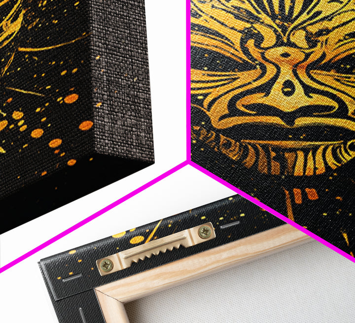 Ornate Tribal Mask Artwork,Bold Cultural Wall Decor,Real Wood Frame,Striking Ethnic Art,Modern Statement Accent