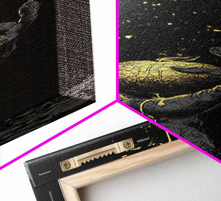 Golden Apple of Idunn Canvas Gold Art Canvas Art, Norse Mythology Viking Decor for Dad Gift or Office, in real wood frame
