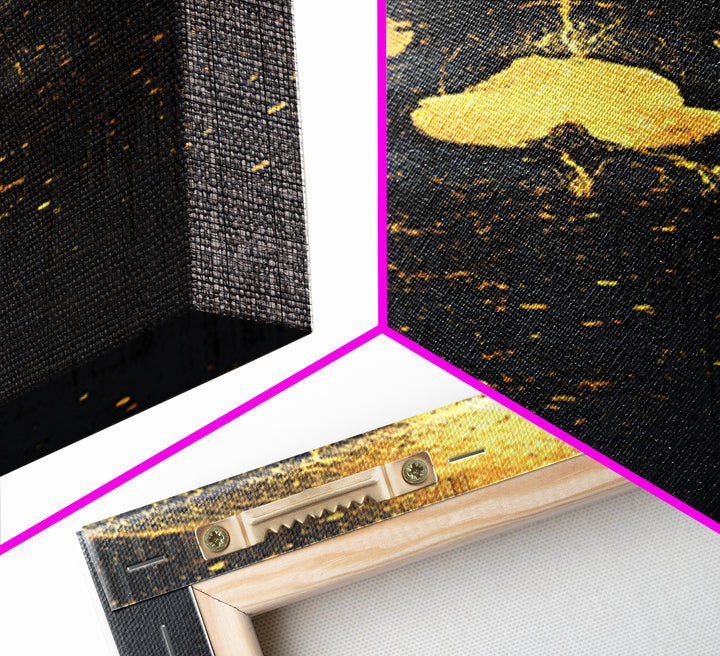 Skull of Ragnarok Canvas Gold Art Canvas Art | Norse Mythology Wall Decor for Man Cave or Office | Viking Style Frame in Real Wood