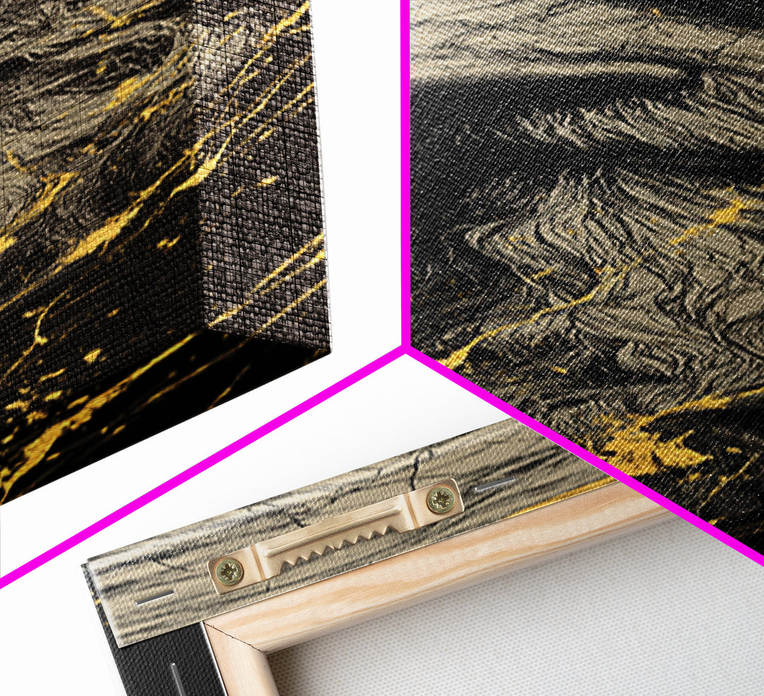 Odin Canvas Gold Art, Viking Canvas Art Norse Allfather Portrait, Nordic Mythology Wall Decor for Man Cave or Office in Wood Frame