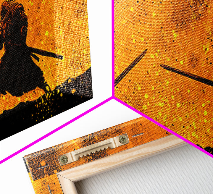 Fiery Duel Canvas Gold Art Canvas Art Norse Viking Mythology Warrior Wall Decor Dad Gift Office Art framed in solid wood