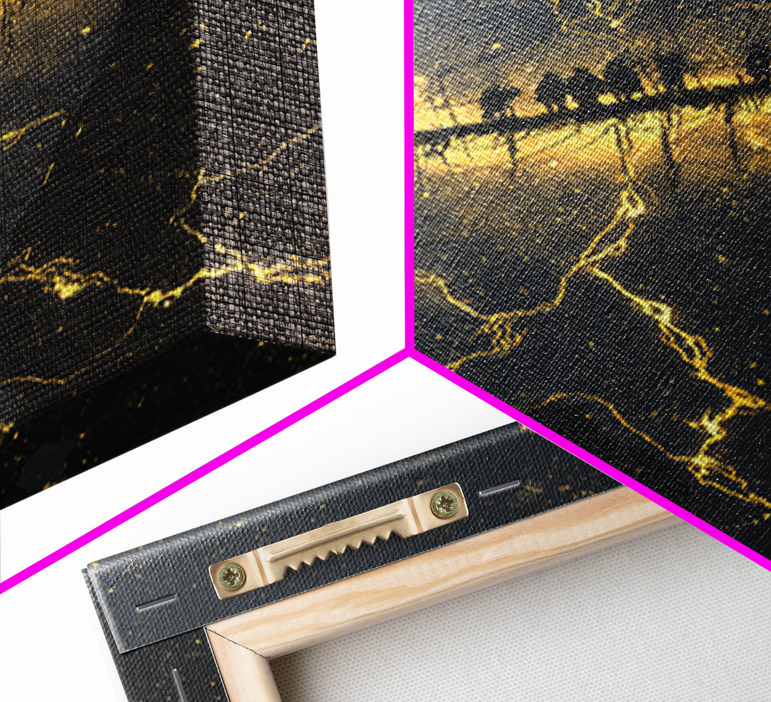 Helheim Norse Underworld Gate Canvas Gold Art Canvas Art Viking Mythology Wall Decor Dark Office Man Cave framed in real wood