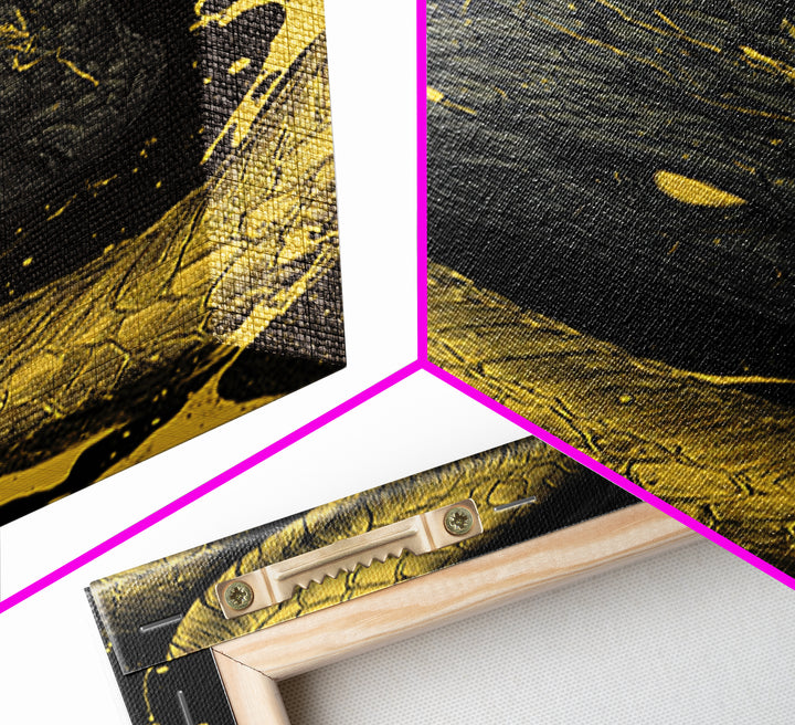 Canvas Gold Art Jrmungandr Midgard Serpent Canvas Art | Norse Wall Decor | Viking Office Art with real wood frame