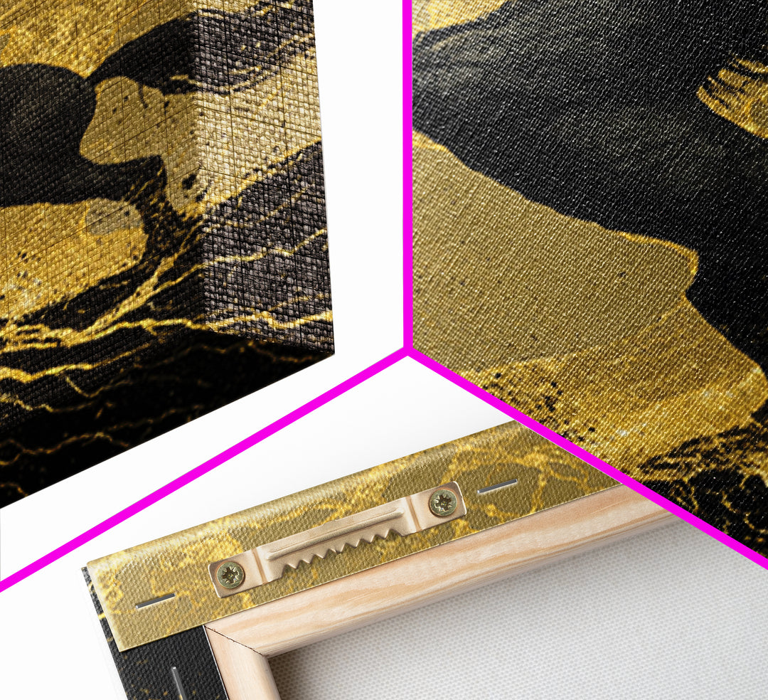 Odin’s Horse Sleipnir Canvas Art Canvas Gold Art Norse Mythology Wall Decor Man Cave Office Art with real wood handcrafted frame