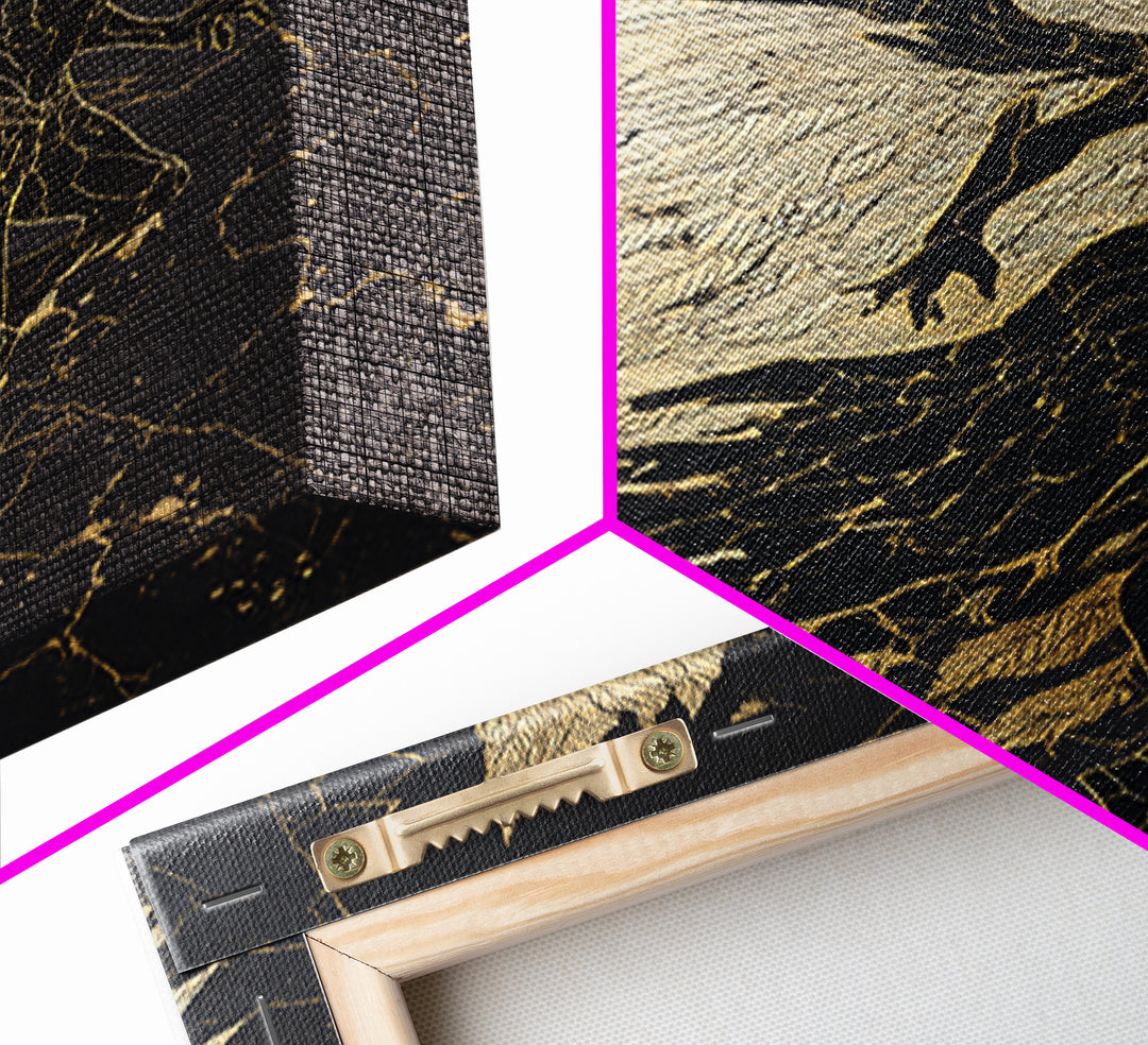 Valkyrie Warrior Canvas Gold Art Canvas Art, Norse Mythology Female Guardian Wall Art for Office Decor Dad Gift, with wood frame