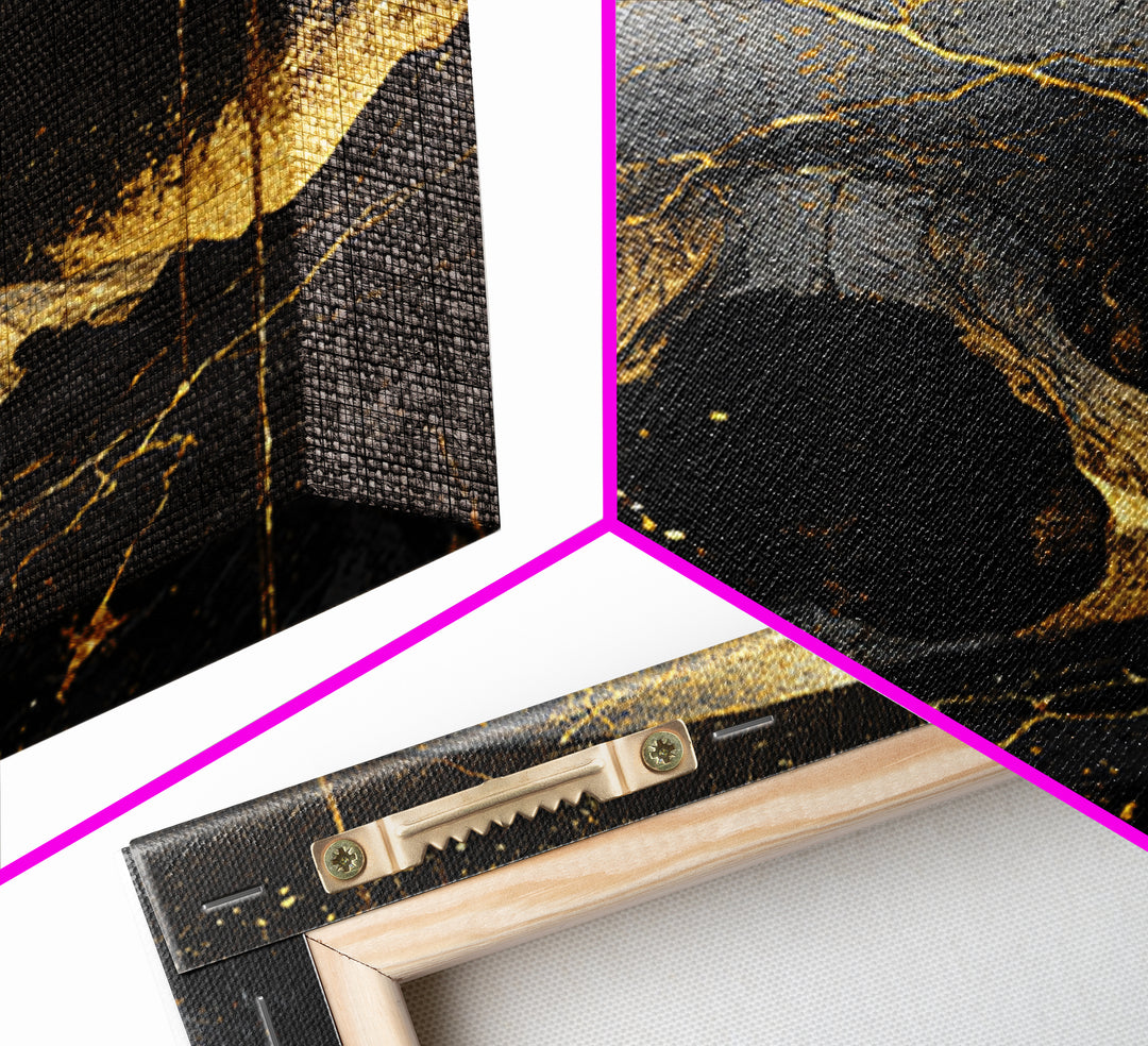 Norse God Ymir Canvas Gold Art Canvas Art | Giant of Creation Nordic Wall Art | Framed Mythology Decor with Real Wood Frame