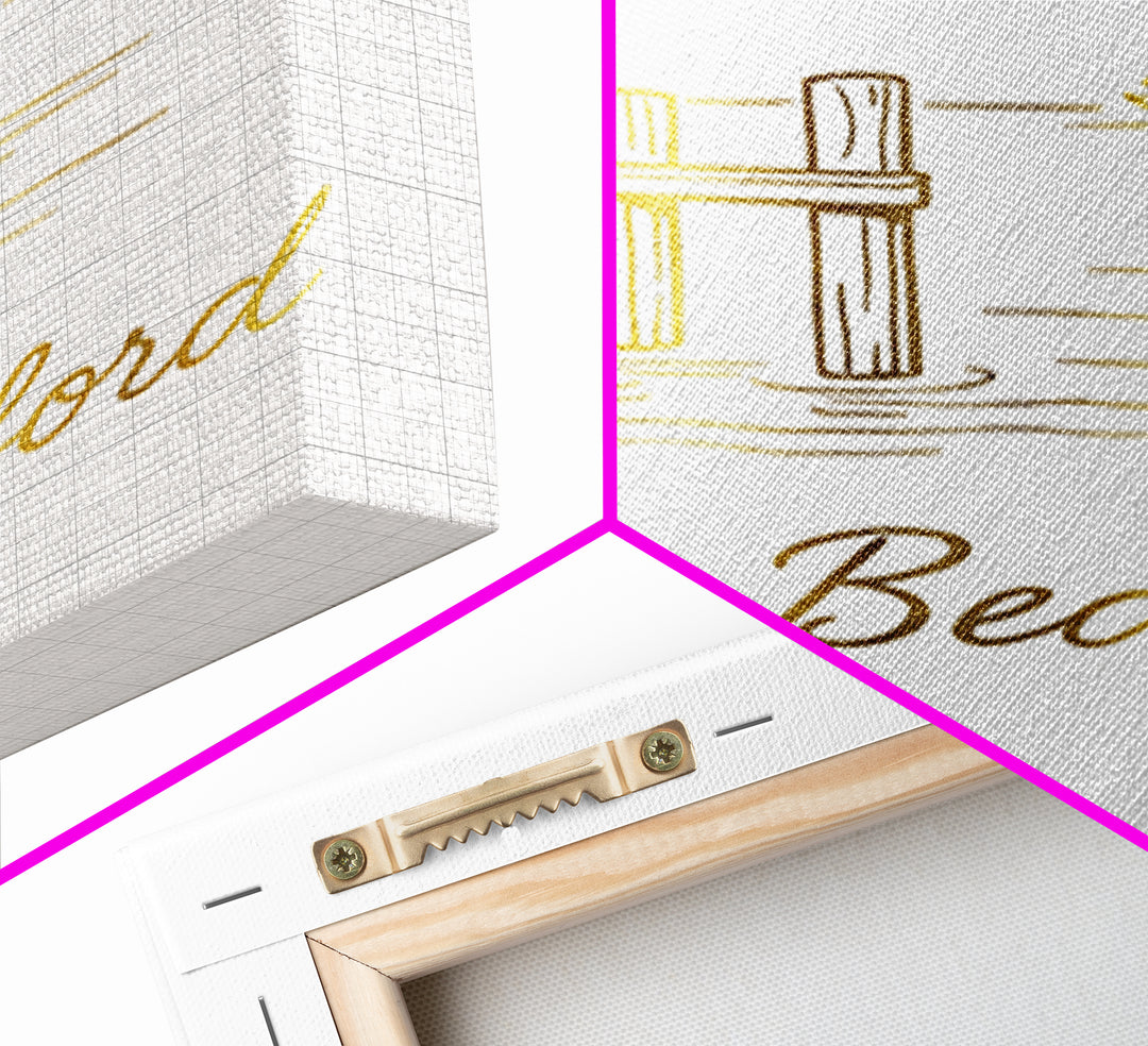 New Bedford Travel Poster, Framed Canvas Print, Minimalist Gold Line Art, New Bedford Travel Art, Living Room Wall Art, Modern Wall Decor