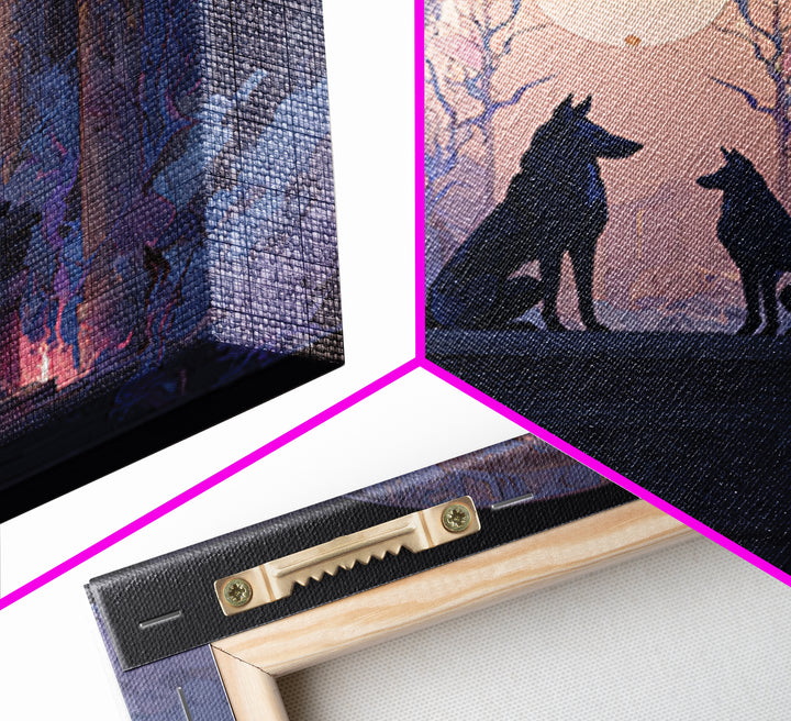 Hades and Cerberus Silhouette Framed Canvas Print, Mythological Art, Neutral Decor, Living Room Decor, Fine Art, Legend, MYT-1x1-80