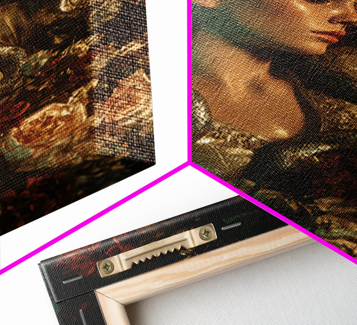 Medusa Portrait with Serpents and Tragic Beauty Framed Canvas Print, Mythological Art, Art Print, Living Room Decor, Legend, MYT-2x3-33