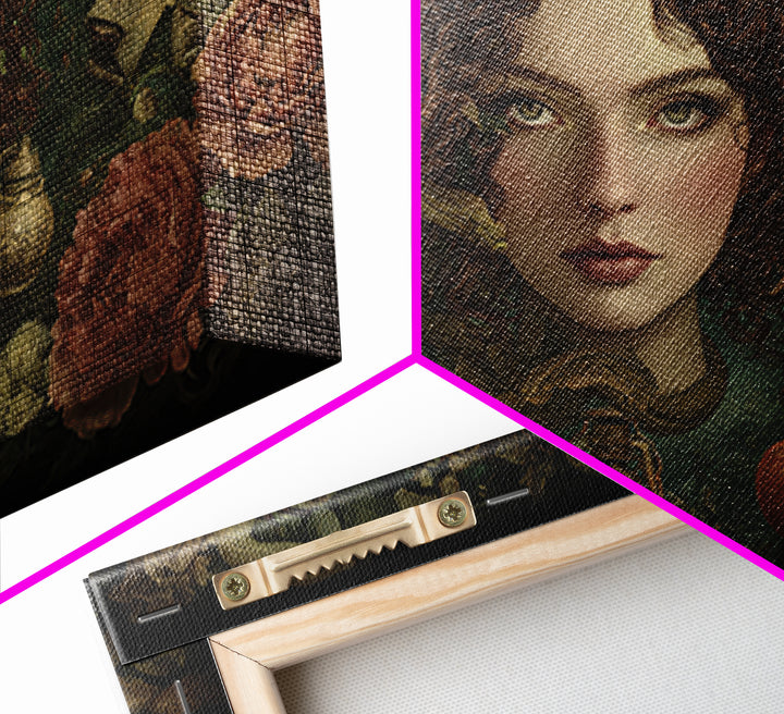 Medusa Portrait with Serpents and Tragic Beauty Canvas Print, Mythological Art, Home Decor, Living Room Decor, Legend, MYT-3x2-77