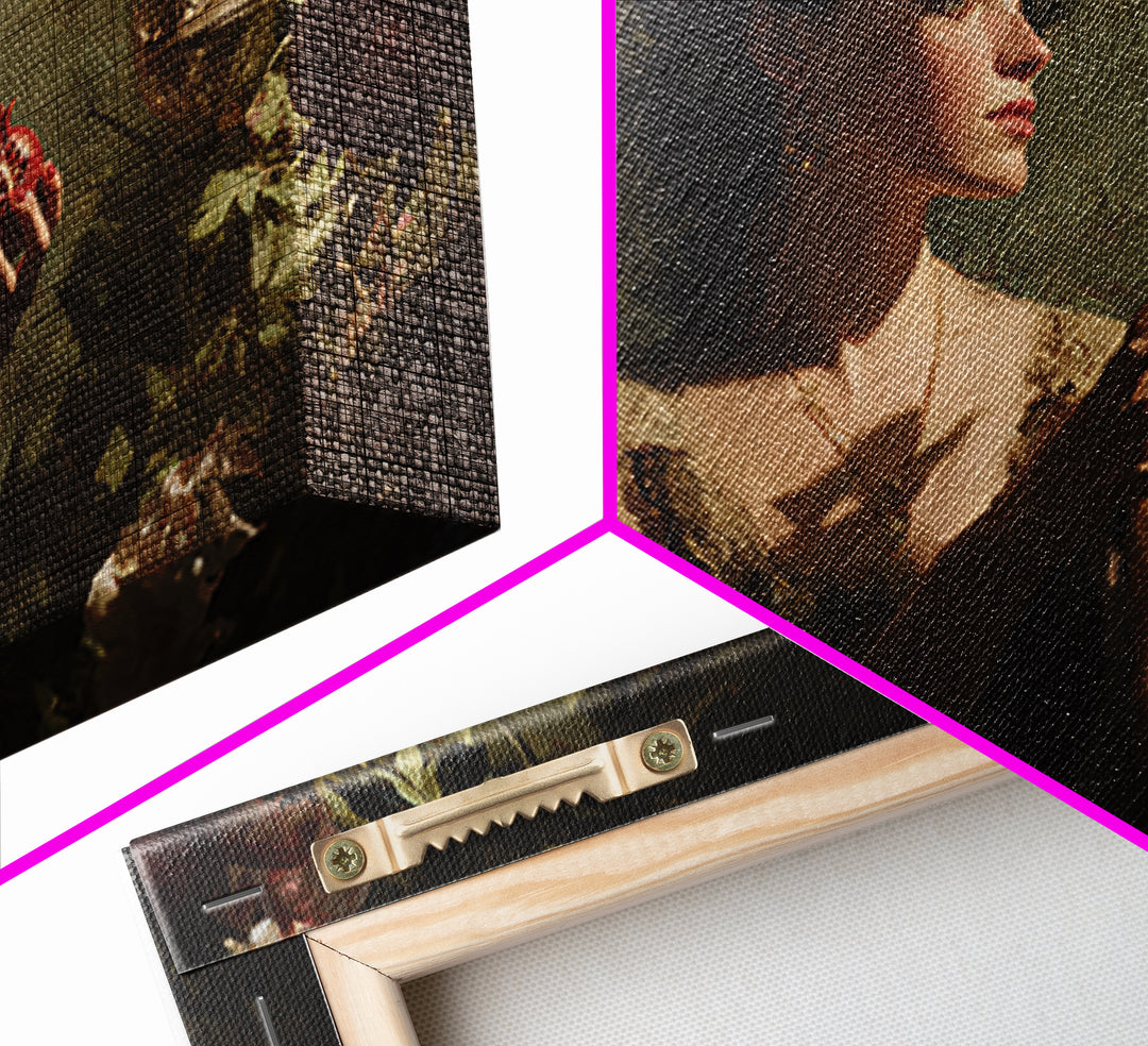 Persephone Holding Pomegranate Canvas Print, Mythological Art, Wall Art, Living Room Decor, Oil Painting, Legend, Artwork, MYT-3x2-83