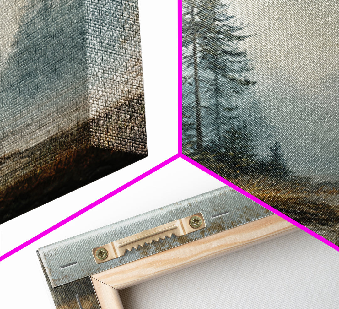 Moody Pine Forest Canvas Print, Nature Art, Digital Download Art, Living Room Decor, Fine Art, Nature, Luxury Decor, Art Print, NAT-1x1-17