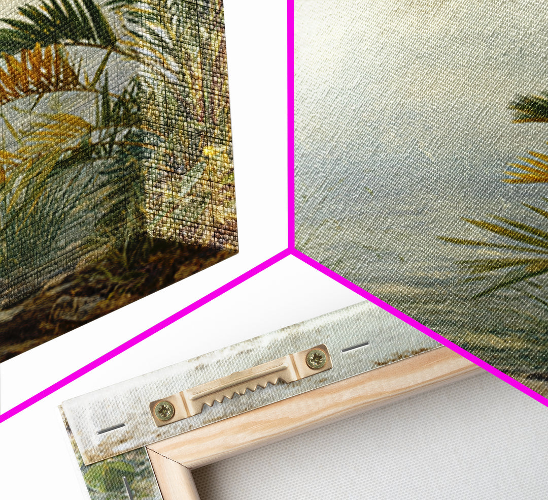 Tropical Jungle Leaves Framed Canvas Print, Nature Art, Ocean Art, Living Room Decor, Fine Art, Nature, Art Print, NAT-1x1-21