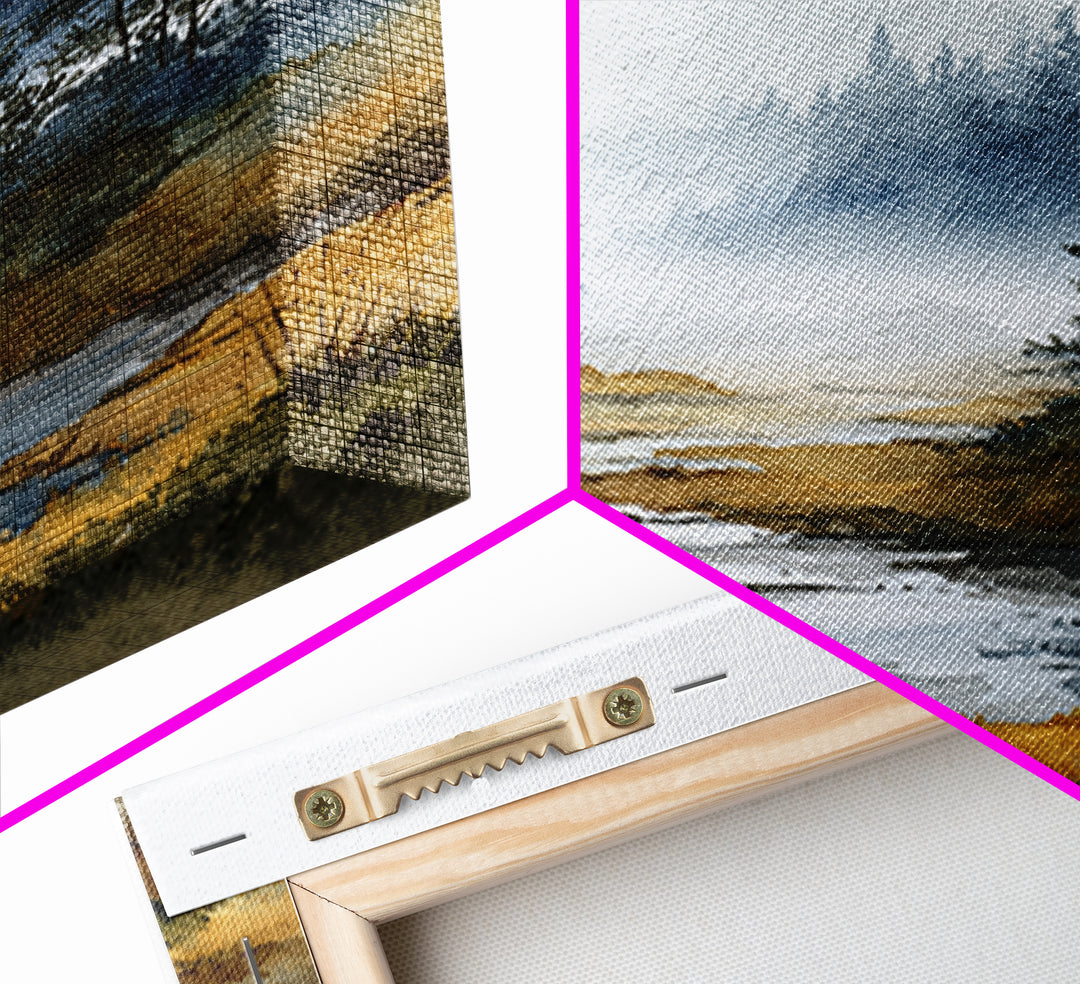 Moody Pine Forest Framed Canvas Print, Nature Art, Gallery Decor, Living Room Decor, Oil Painting, Nature, Contemporary Art, NAT-1x1-41