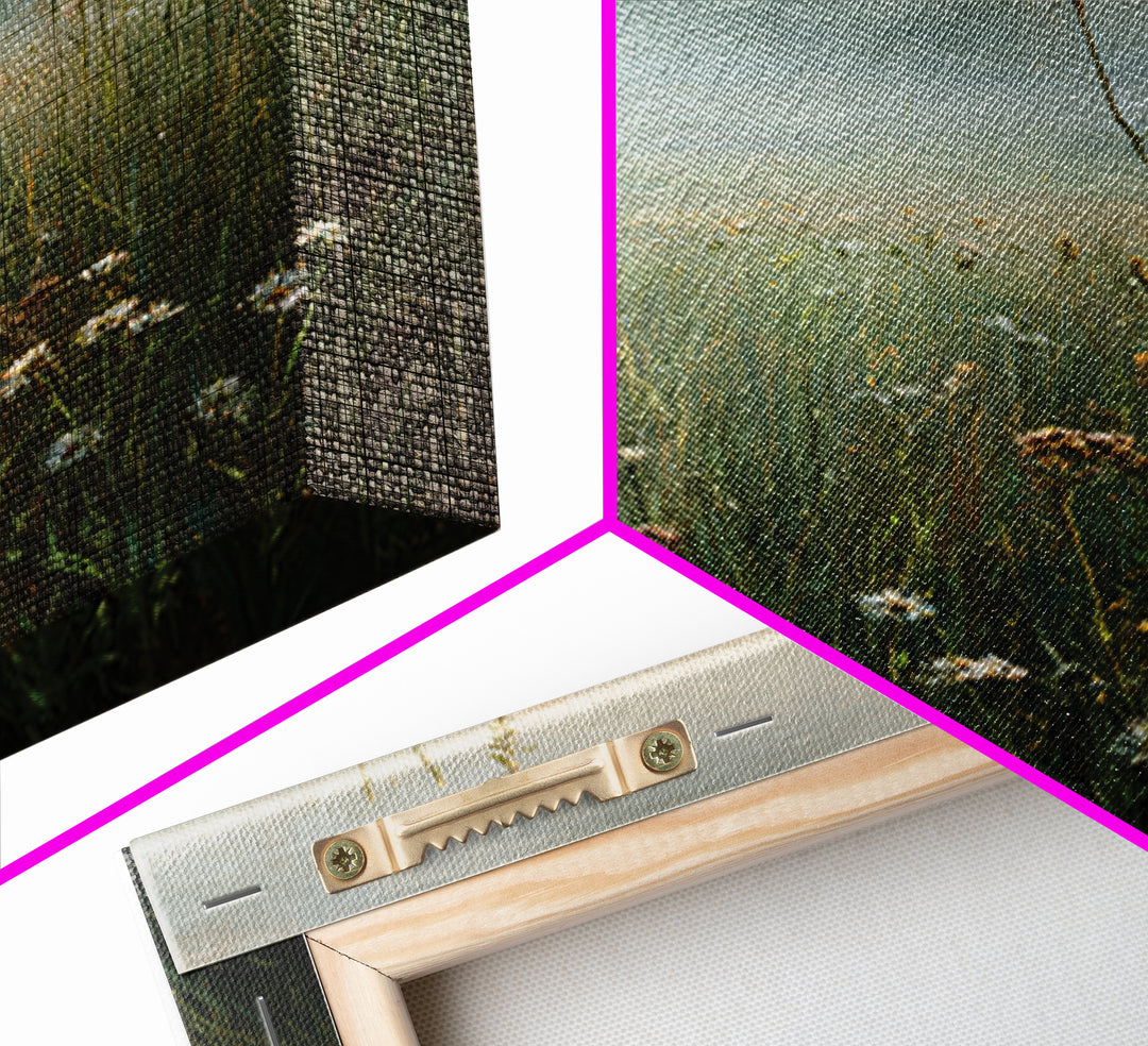 Sunrise Through Tall Grass and Wildflowers Canvas Print, Nature Art, Landscape Print, Living Room Decor, Fine Art, Nature, NAT-1x1-59