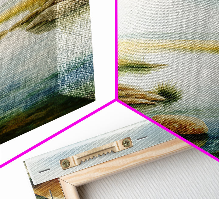 River Stones under Clear Shallow Water Canvas Print, Nature Art, Boho Decor, Living Room Decor, Fine Art, Nature, Wall Decor, NAT-1x1-85