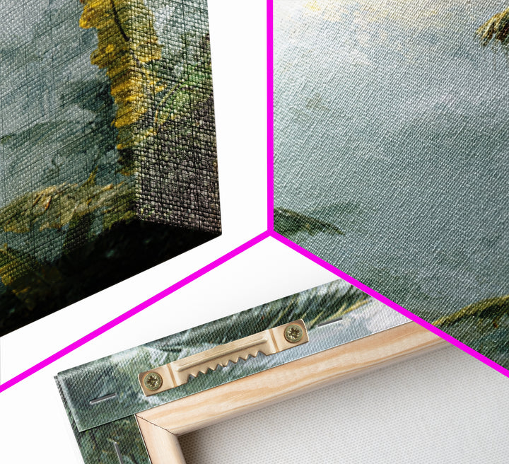 Tropical Jungle Leaves Framed Canvas Print, Nature Art, Luxury Decor, Living Room Decor, Oil Painting, Nature, Mushroom, NAT-1x1-93