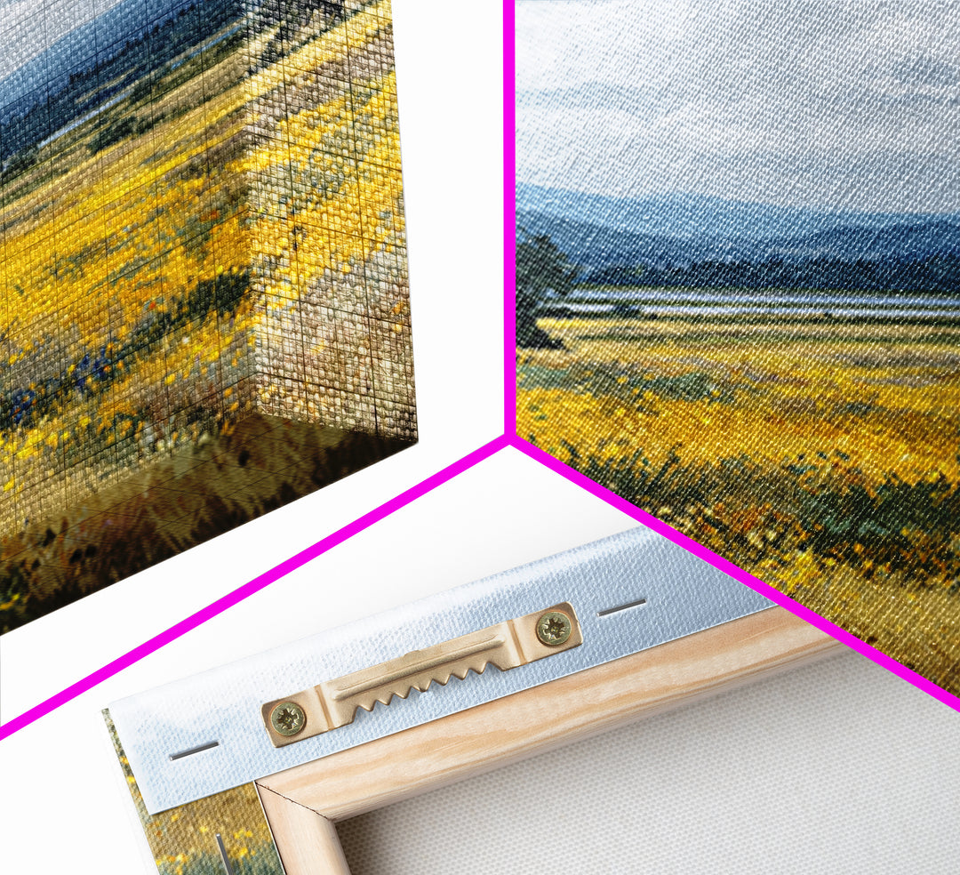 Wildflower Meadow under Soft Summer Sky Canvas Print, Nature Art, Boho Decor, Living Room Decor, Fine Art, Nature, Wall Decor, NAT-1x1-98