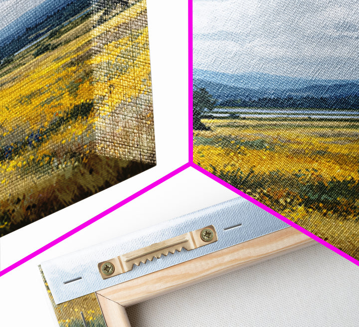 Wildflower Meadow under Soft Summer Sky Canvas Print, Nature Art, Boho Decor, Living Room Decor, Fine Art, Nature, Wall Decor, NAT-1x1-98